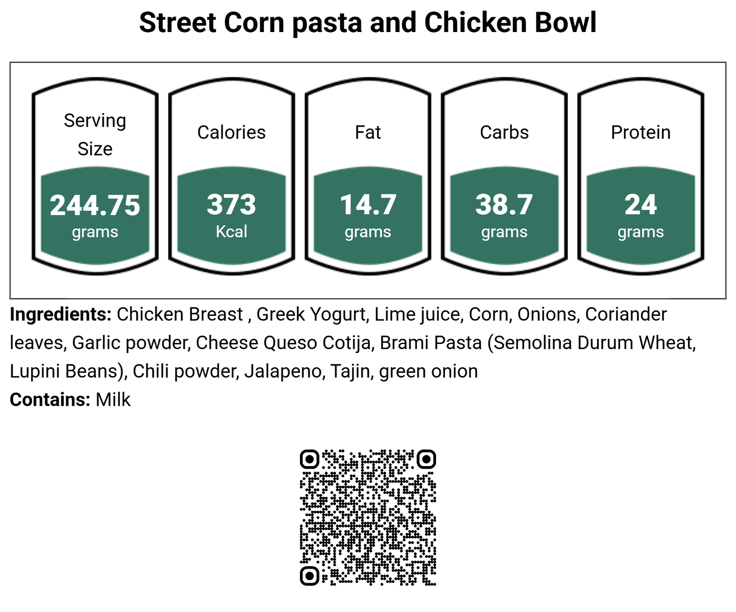 Street Corn Protein Pasta salad and Chicken bowl
