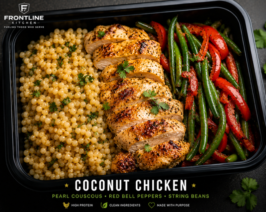 Coconut Lime Chicken with Couscous, Bell peppers and Green Beans