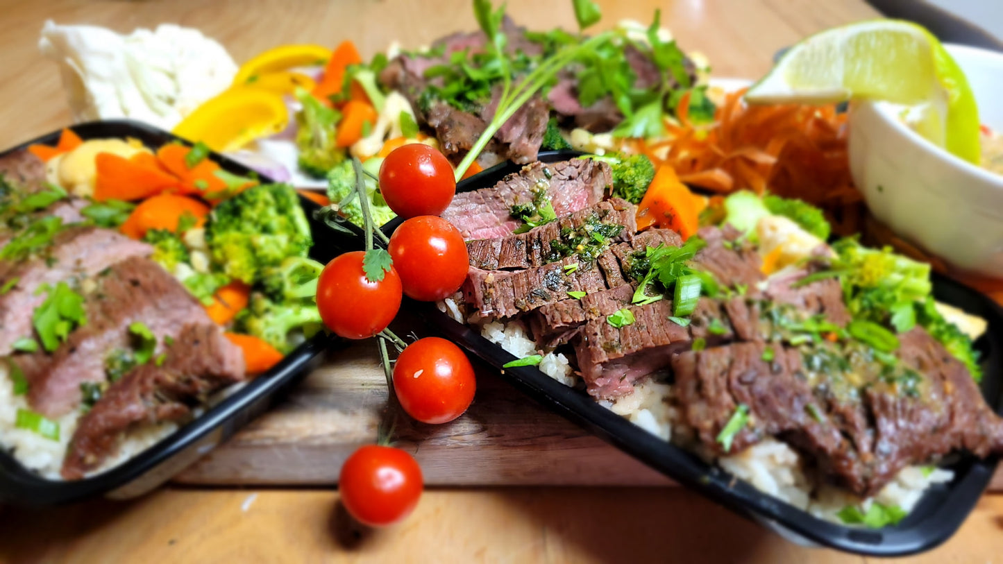 Carne Asada with Cilantro Rice and Veggies (GF) (DF)