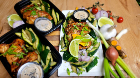 Chicken Teriyaki with Zucchini Strips with Aioli