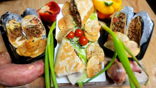 Chop Cheese Wrap with House Chips (Ground Turkey)