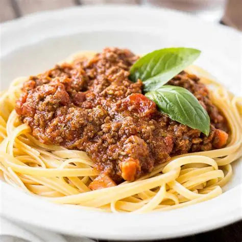 Brown Rice Pasta Bolognese